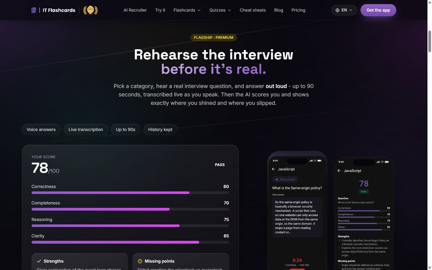 IT Flashcards: AI recruiter